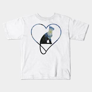 Love Cat - Van Gogh Starry Night Cat Kids T-Shirt